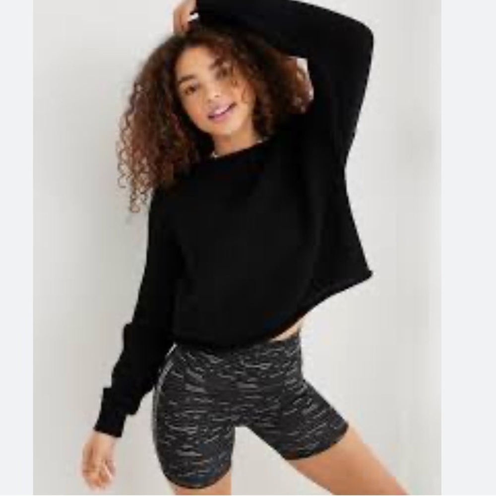 AERIE Women Bold & Cozy Off-Shoulder Knit Sweater in the color Black | XXS